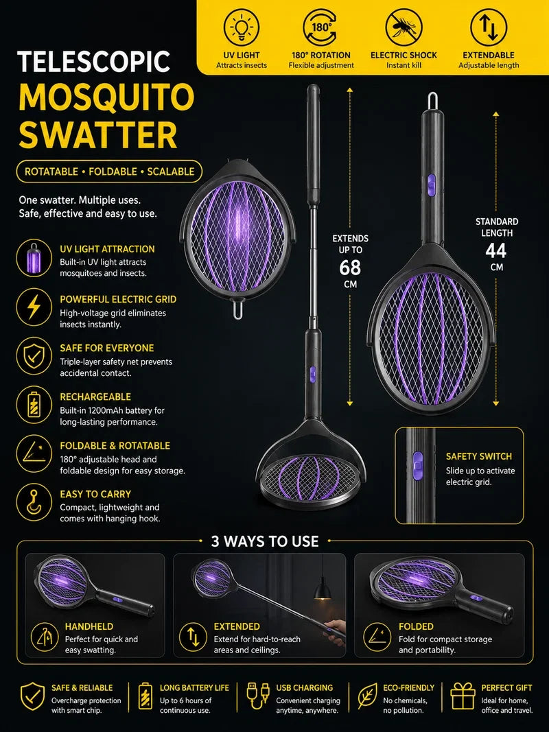 Telescopic Mosquito Swatter Racket